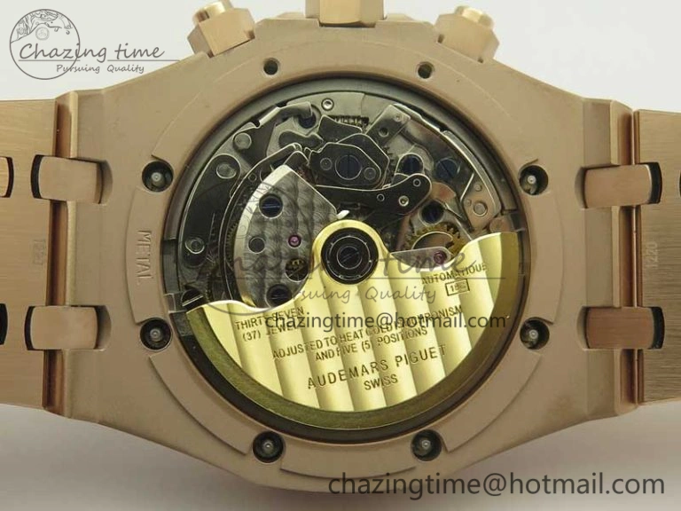 Minimalist Royal Oak Chrono 26331ST RG OMF 1:1 Best Edition Brown Gold Dial on SS Bracelet A 4908