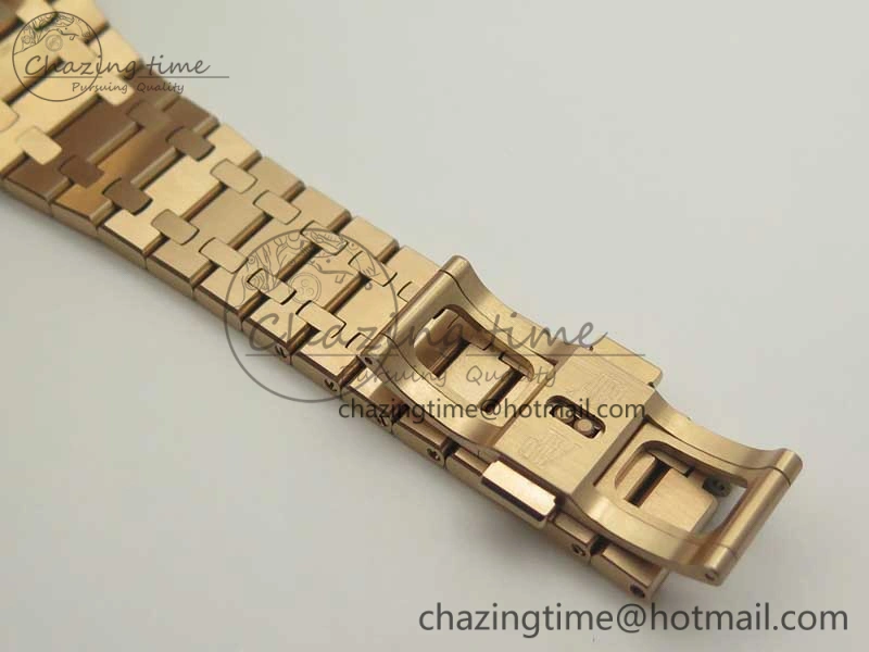 Minimalist Royal Oak Chrono 26331ST RG OMF 1:1 Best Edition Brown Gold Dial on SS Bracelet A 4908
