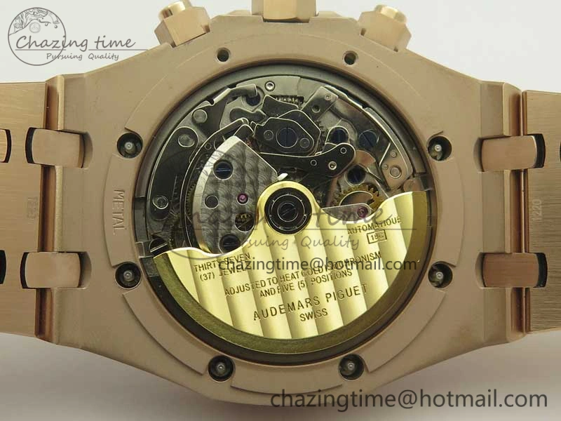 Minimalist Royal Oak Chrono 26331ST RG OMF 1:1 Best Edition Brown Gold Dial on SS Bracelet A 4908