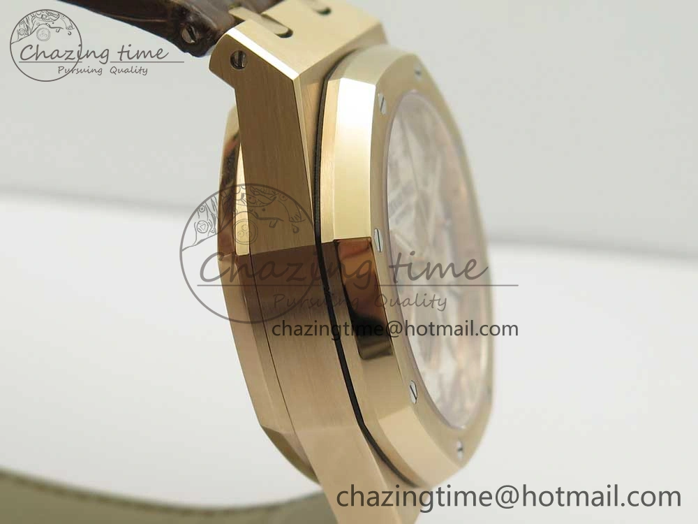 Royal Oak Chrono 26331ST RG OMF 1:1 Best Edition White dial on Brown Leather Strap A7750(Free Rubber Strap) UrbanChic 4885