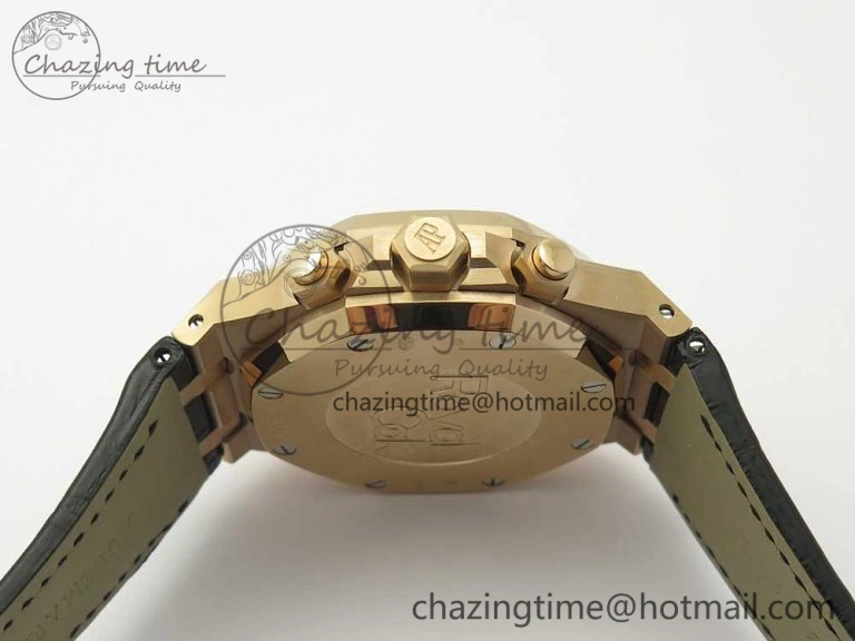 Royal Oak Chrono 26331ST RG OMF 1:1 Best Edition White dial on Brown Leather Strap A7750(Free Rubber Strap) UrbanChic 4885