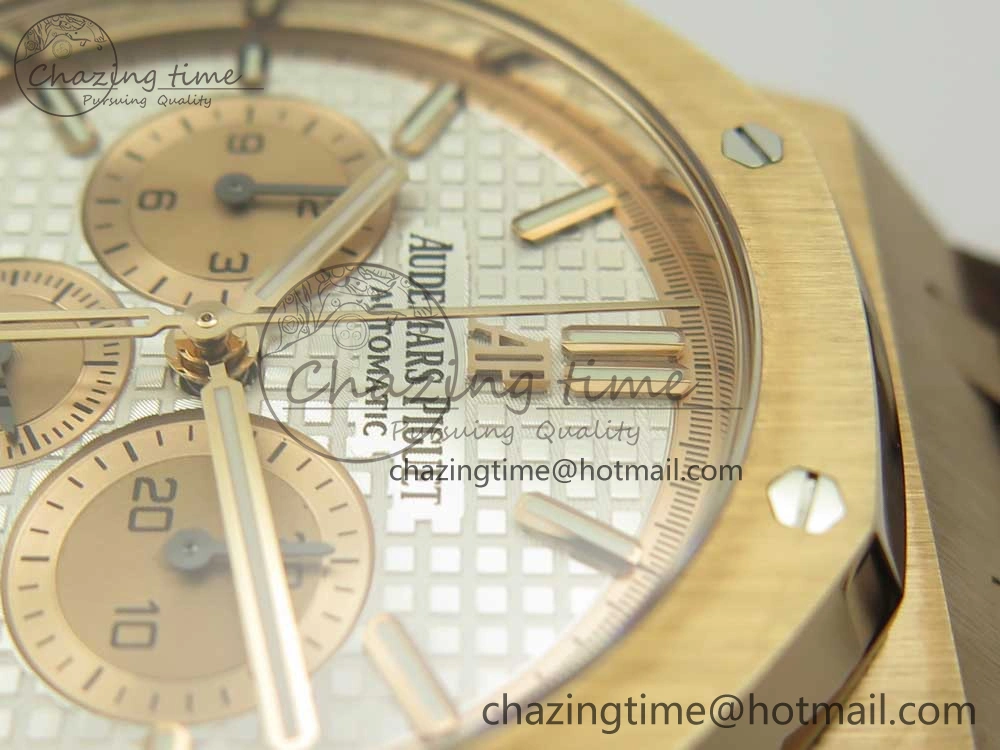 Royal Oak Chrono 26331ST RG OMF 1:1 Best Edition White dial on Brown Leather Strap A7750(Free Rubber Strap) UrbanChic 4885