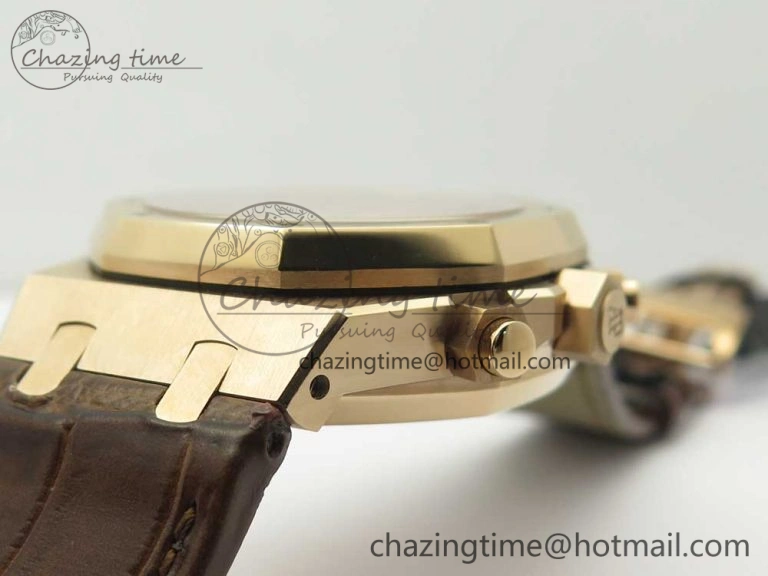 Royal Oak Chrono 26331ST RG OMF 1:1 Best Edition White dial on Brown Leather Strap A7750(Free Rubber Strap) UrbanChic 4885