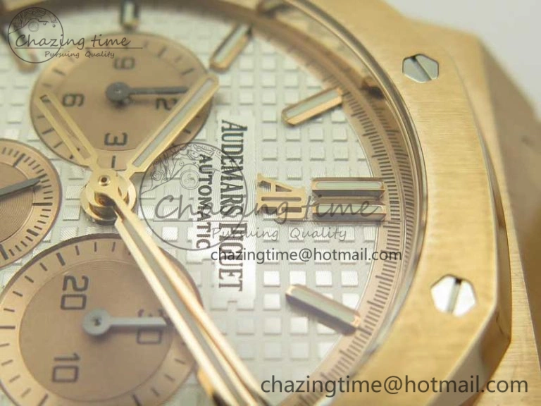 Lightweight Royal Oak Chrono 26331ST RG OMF 1:1 Best Edition White Gold Dial on SS Bracelet A 4910