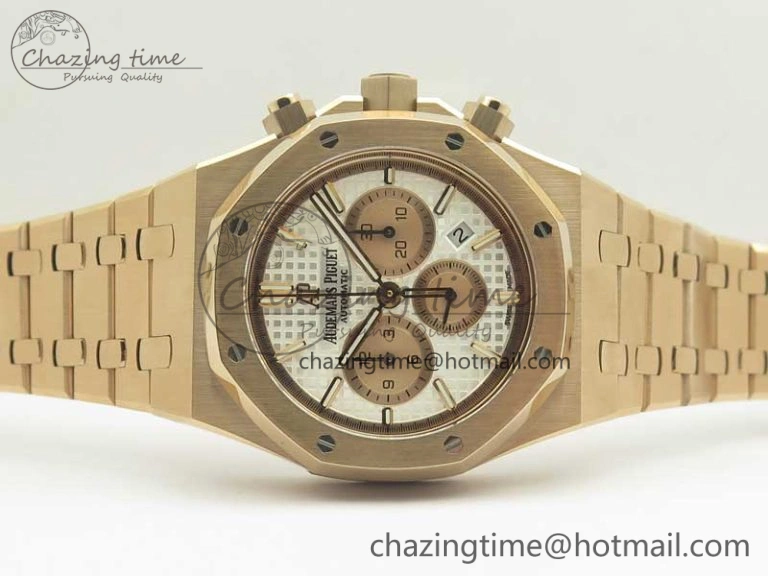 Lightweight Royal Oak Chrono 26331ST RG OMF 1:1 Best Edition White Gold Dial on SS Bracelet A 4910