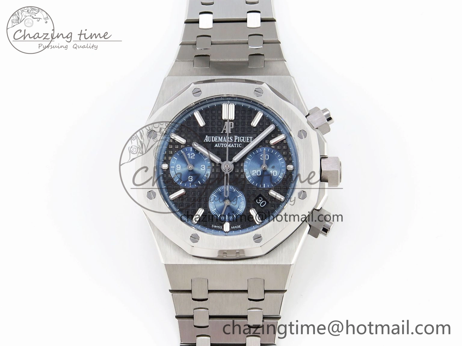 Royal Oak Chrono 26331ST SS IPF 1:1 Best Edition Black Dial Blue Subdial on SS Bracelet A MoistureWicking 4554