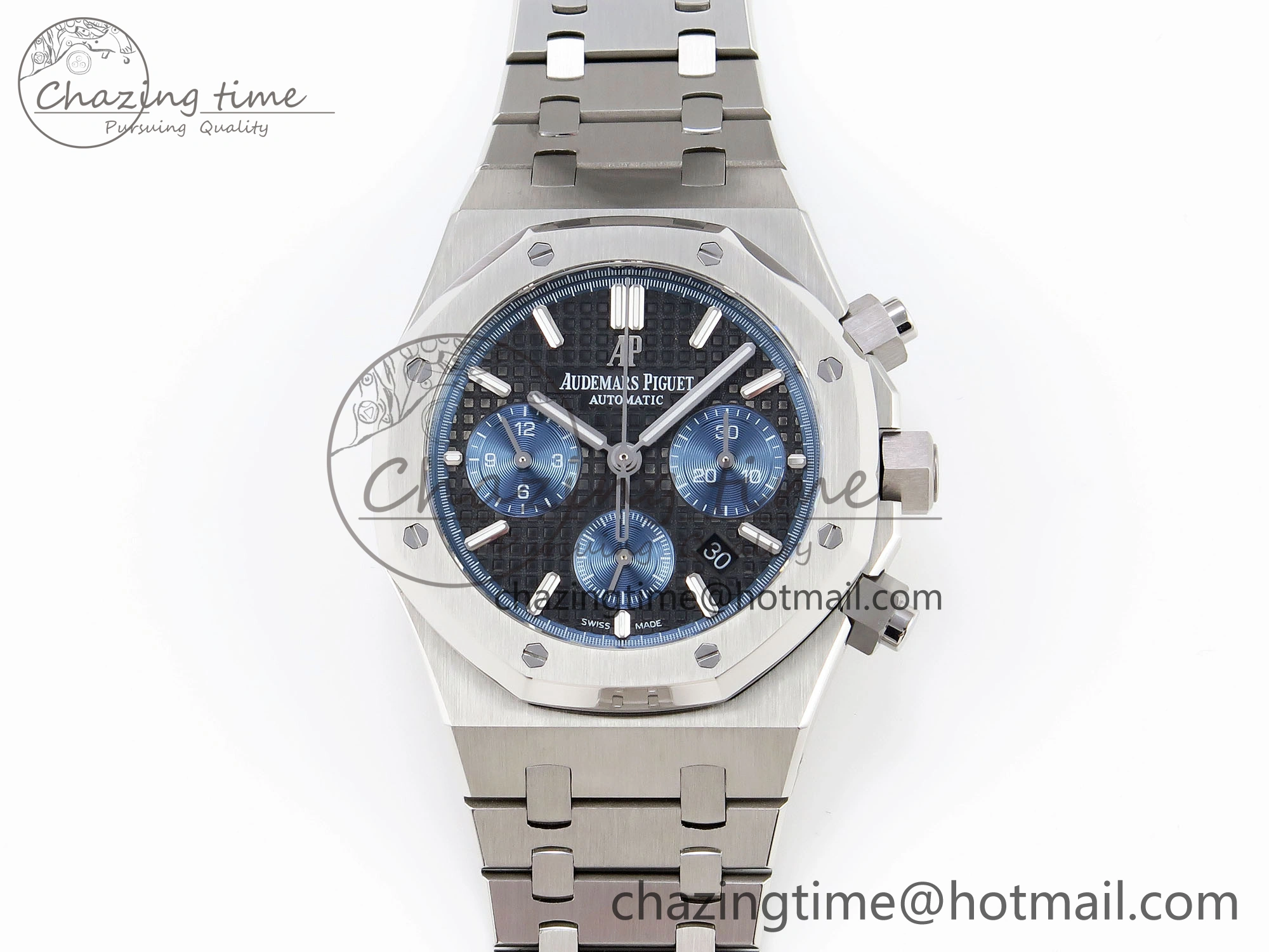Royal Oak Chrono 26331ST SS IPF 1:1 Best Edition Black Dial Blue Subdial on SS Bracelet A MoistureWicking 4554