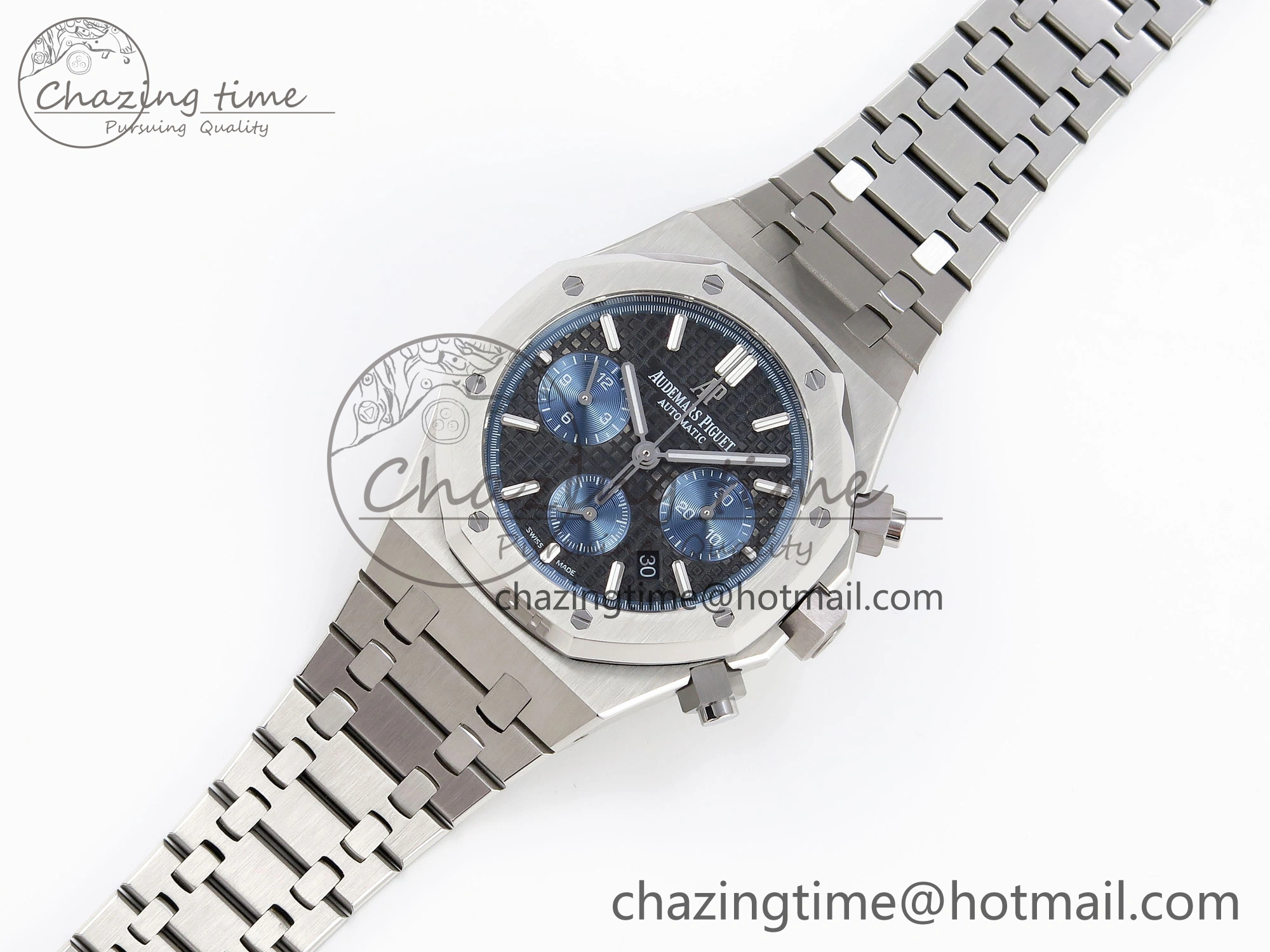 Royal Oak Chrono 26331ST SS IPF 1:1 Best Edition Black Dial Blue Subdial on SS Bracelet A MoistureWicking 4554
