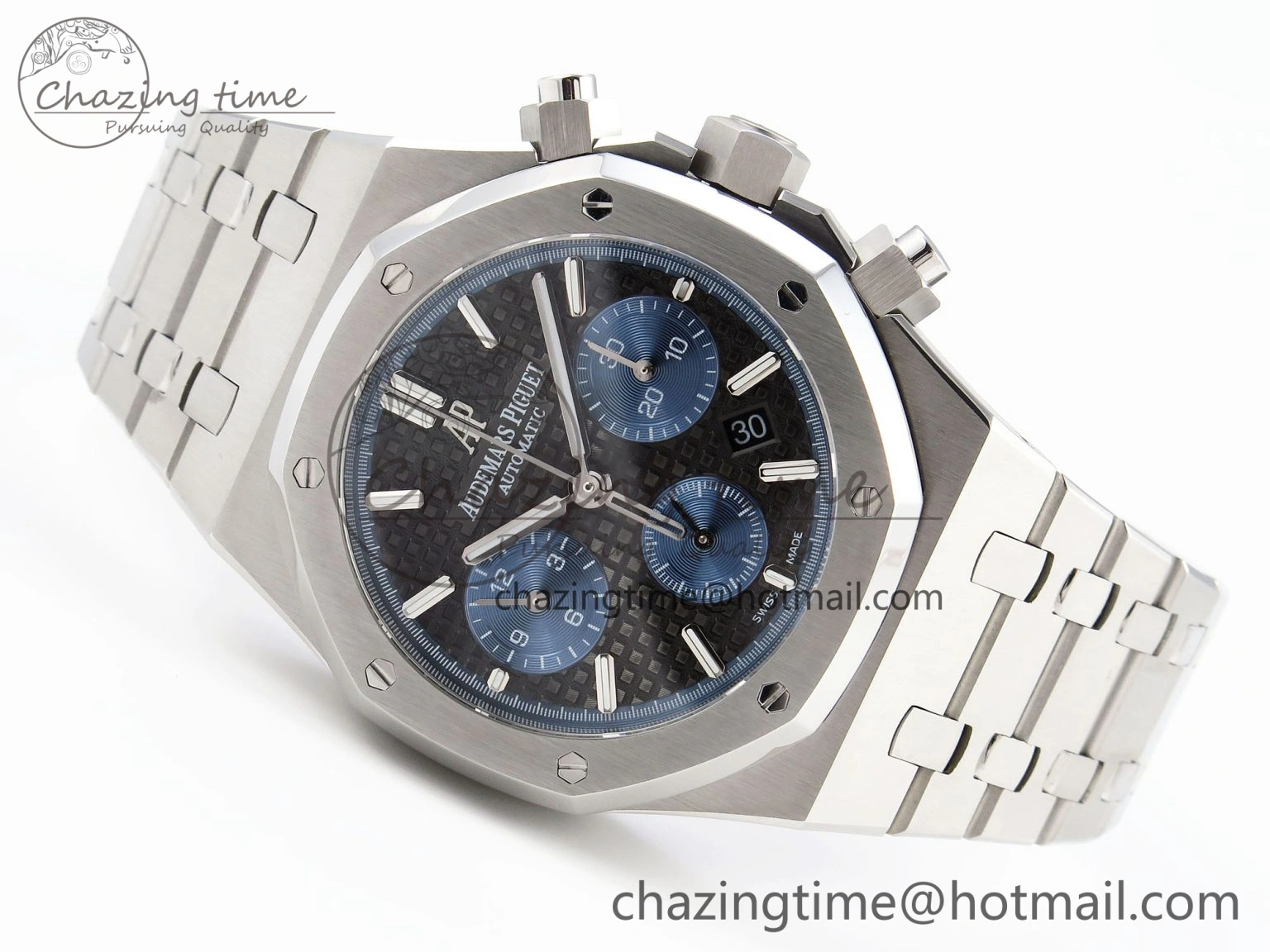 Royal Oak Chrono 26331ST SS IPF 1:1 Best Edition Black Dial Blue Subdial on SS Bracelet A MoistureWicking 4554
