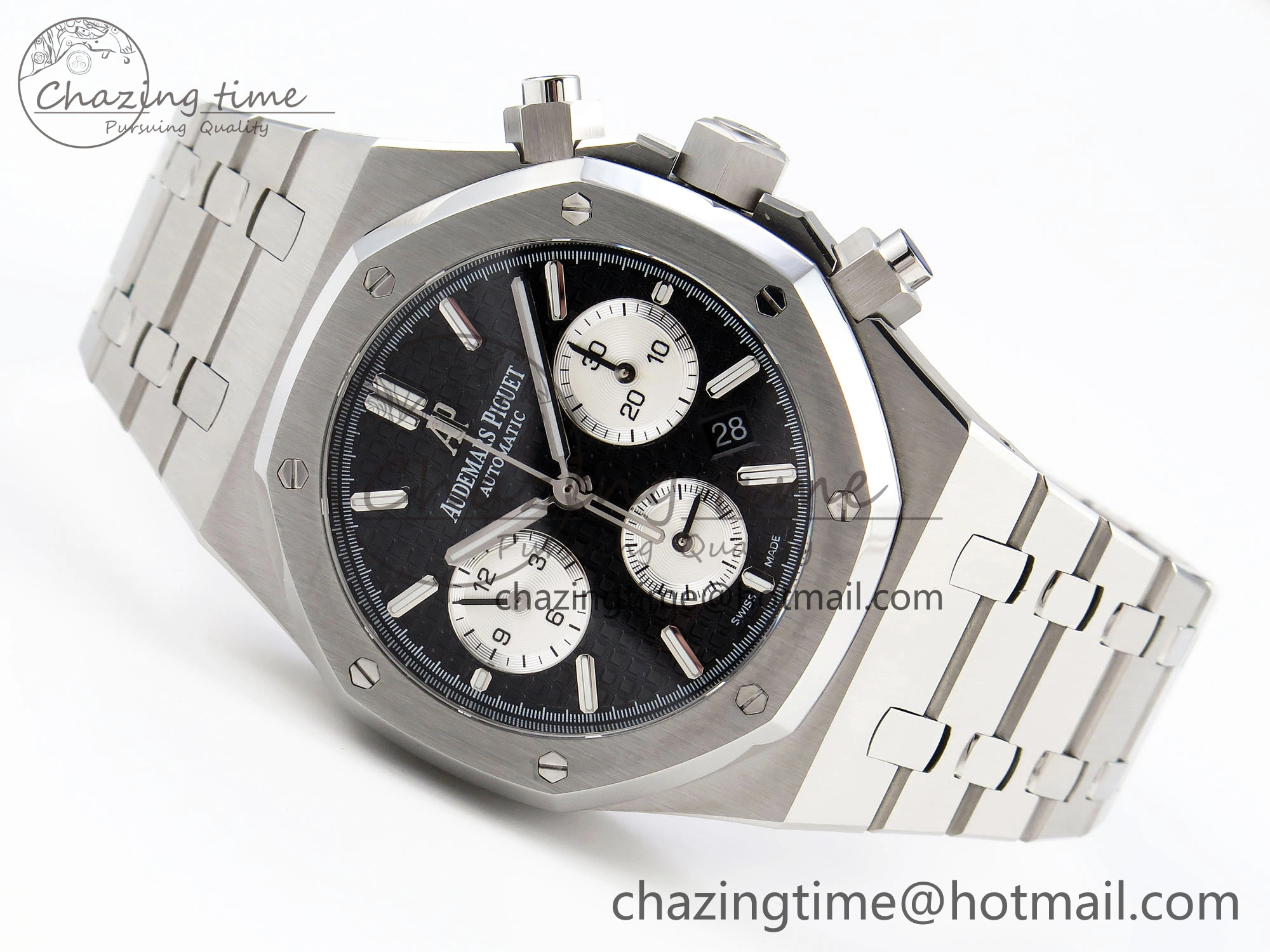 Royal Oak Chrono 26331ST SS IPF 1:1 Best Edition Black Dial White Subdial on SS Bracelet A Comfortable 4551
