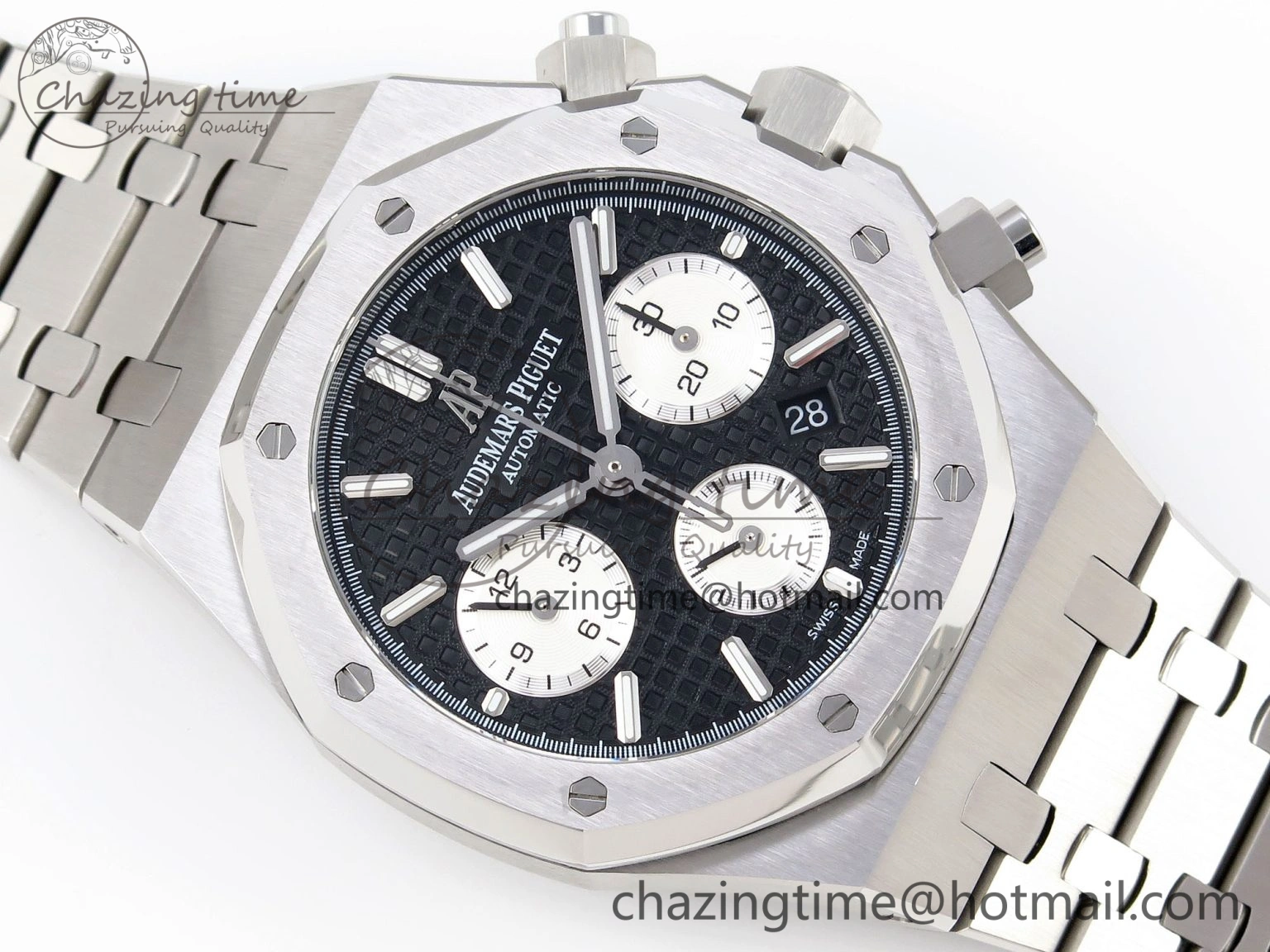 Royal Oak Chrono 26331ST SS IPF 1:1 Best Edition Black Dial White Subdial on SS Bracelet A Comfortable 4551