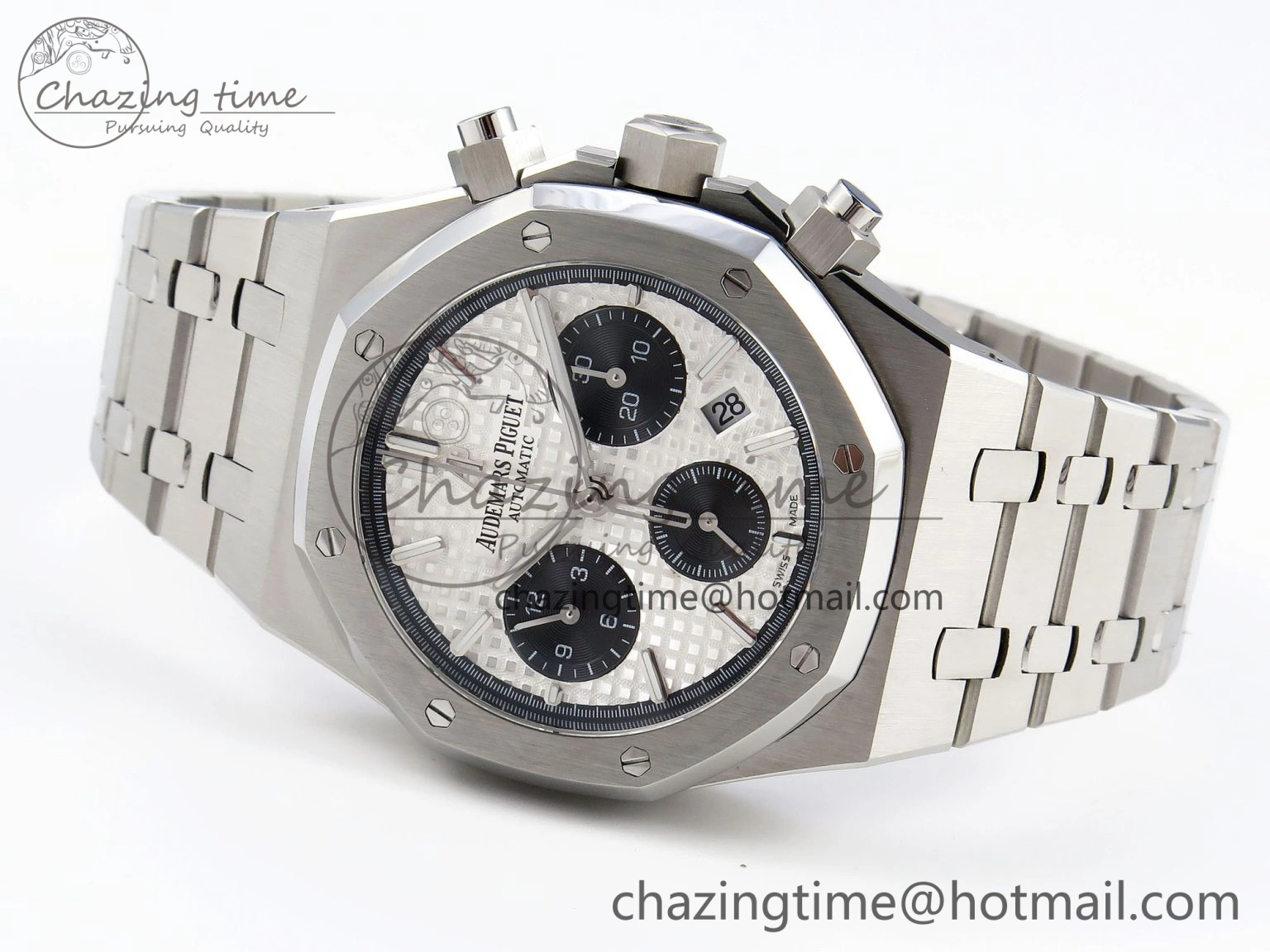 Compact Royal Oak Chrono 26331ST SS IPF 1:1 Best Edition White Dial Black Subdial on SS Bracelet A 4552