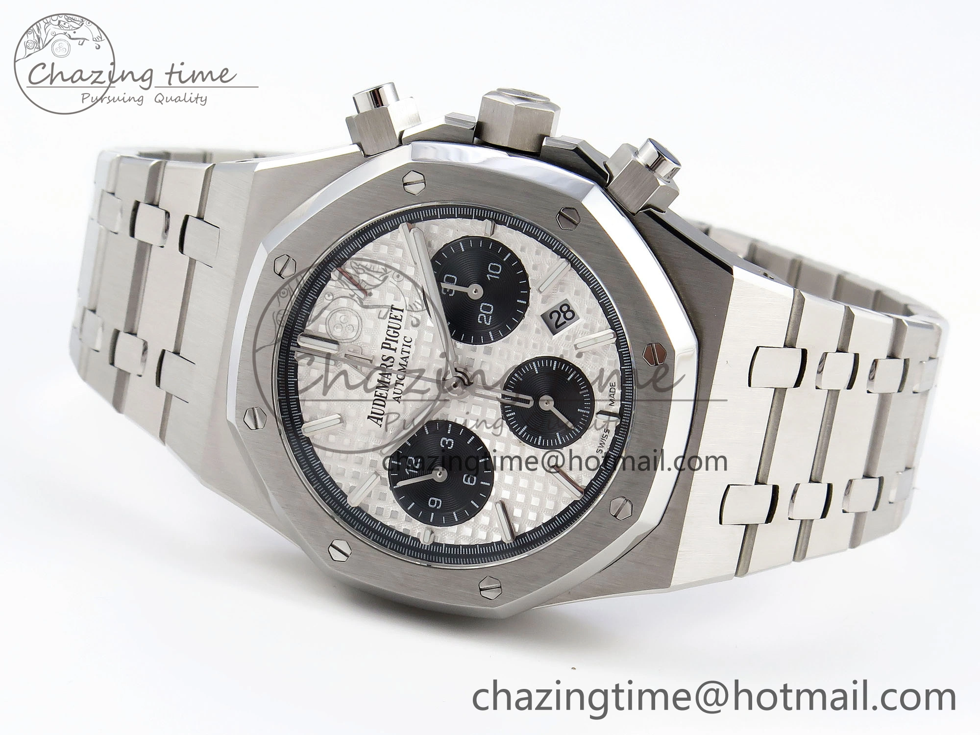 Compact Royal Oak Chrono 26331ST SS IPF 1:1 Best Edition White Dial Black Subdial on SS Bracelet A 4552