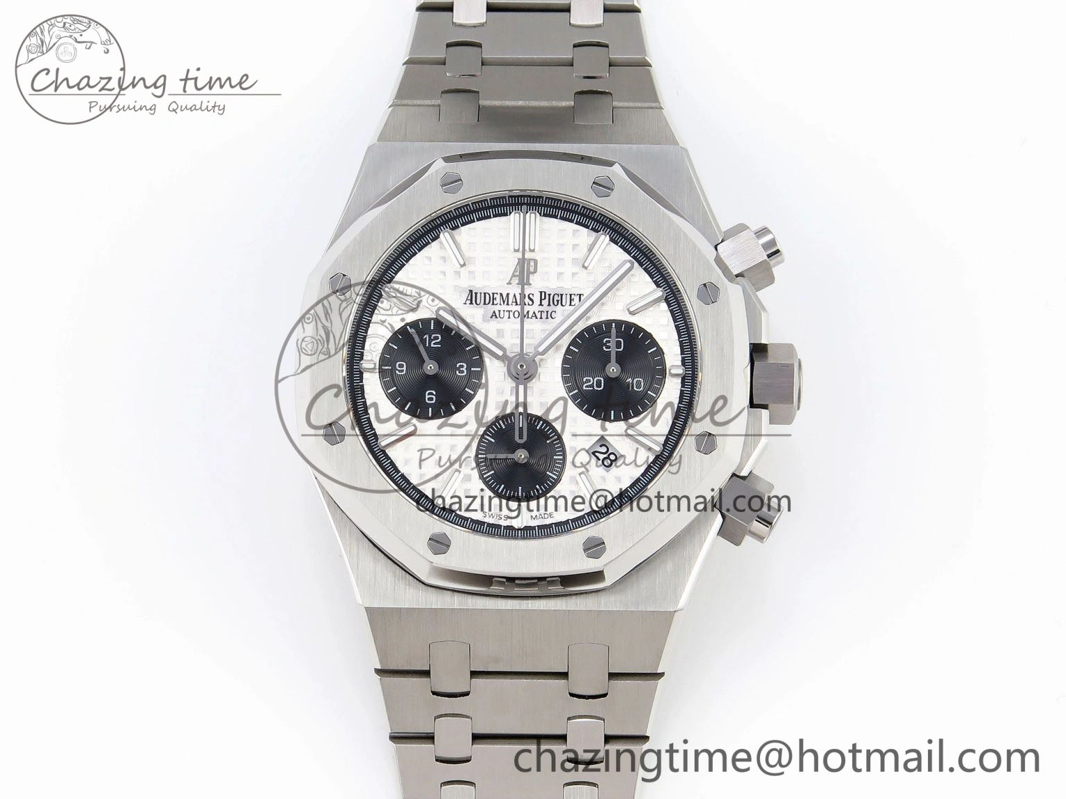 Compact Royal Oak Chrono 26331ST SS IPF 1:1 Best Edition White Dial Black Subdial on SS Bracelet A 4552