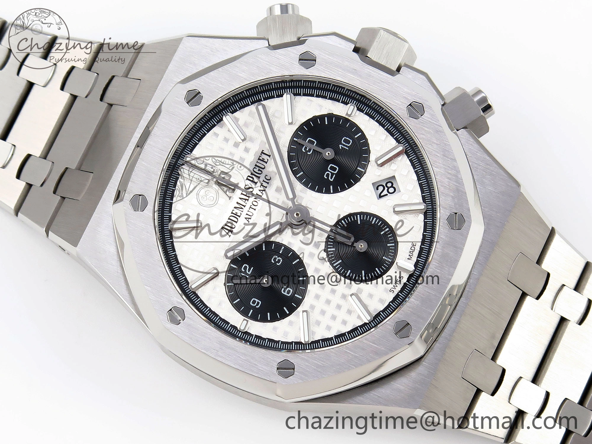 Compact Royal Oak Chrono 26331ST SS IPF 1:1 Best Edition White Dial Black Subdial on SS Bracelet A 4552