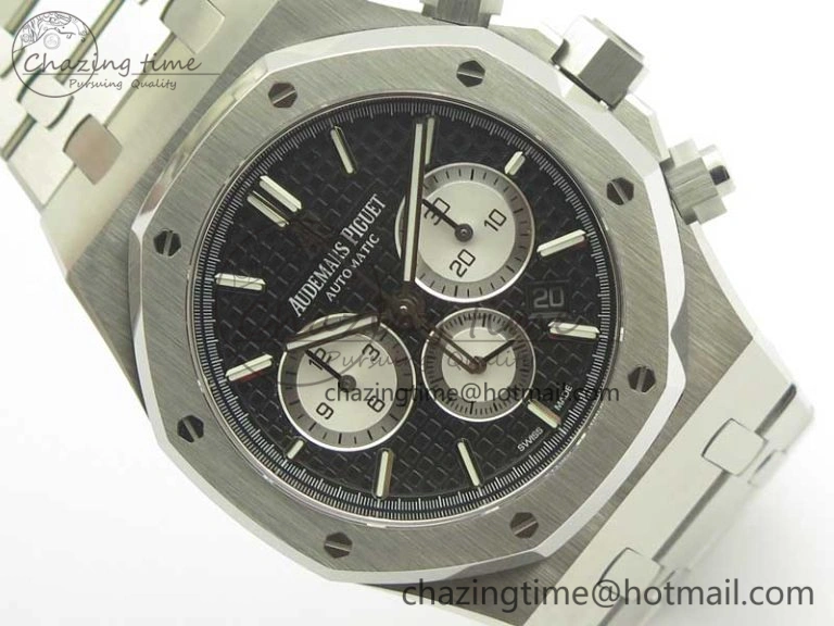 Royal Oak Chrono 26331ST SS OMF 1:1 Best Edition Black White Dial on SS Bracelet A Lightweight 4927