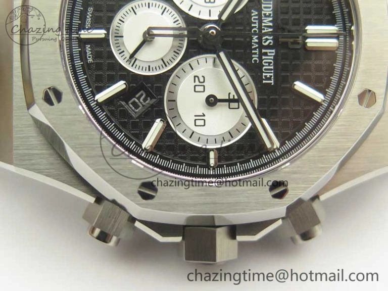 Royal Oak Chrono 26331ST SS OMF 1:1 Best Edition Black White Dial on SS Bracelet A Lightweight 4927