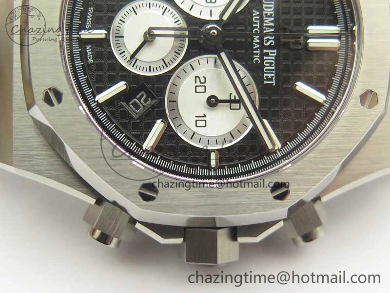 Royal Oak Chrono 26331ST SS OMF 1:1 Best Edition Black White Dial on SS Bracelet A Lightweight 4927
