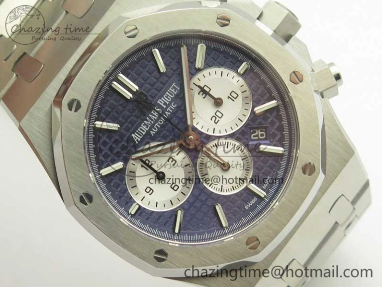 Royal Oak Chrono 26331ST SS OMF 1:1 Best Edition Blue White Dial on SS Bracelet A TimelessDesign 4922