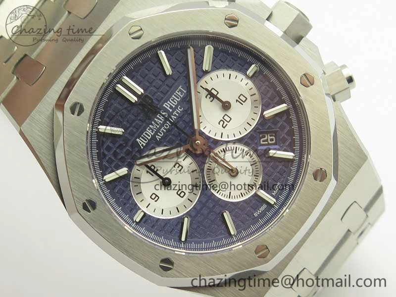 Royal Oak Chrono 26331ST SS OMF 1:1 Best Edition Blue White Dial on SS Bracelet A TimelessDesign 4922