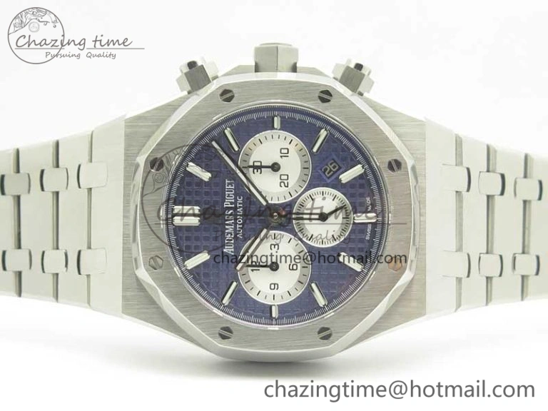 Royal Oak Chrono 26331ST SS OMF 1:1 Best Edition Blue White Dial on SS Bracelet A TimelessDesign 4922