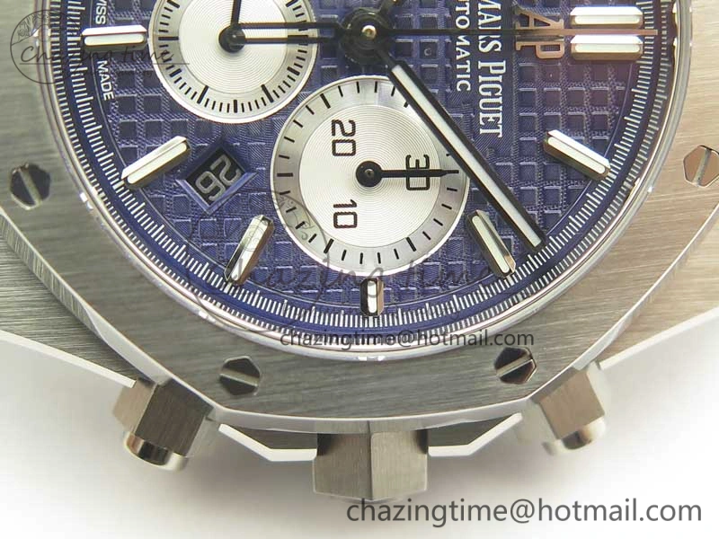 Royal Oak Chrono 26331ST SS OMF 1:1 Best Edition Blue White Dial on SS Bracelet A TimelessDesign 4922