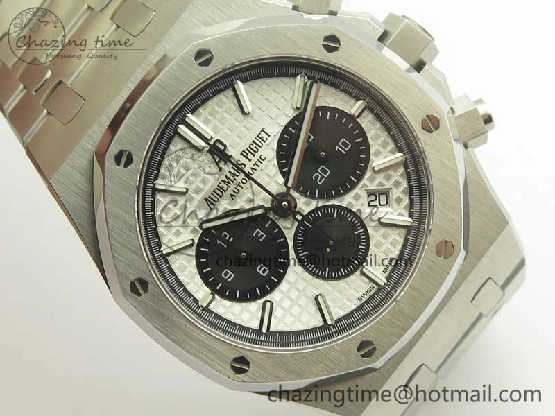 StreetReady Royal Oak Chrono 26331ST SS OMF 1:1 Best Edition White Black Dial on SS Bracelet A 4921