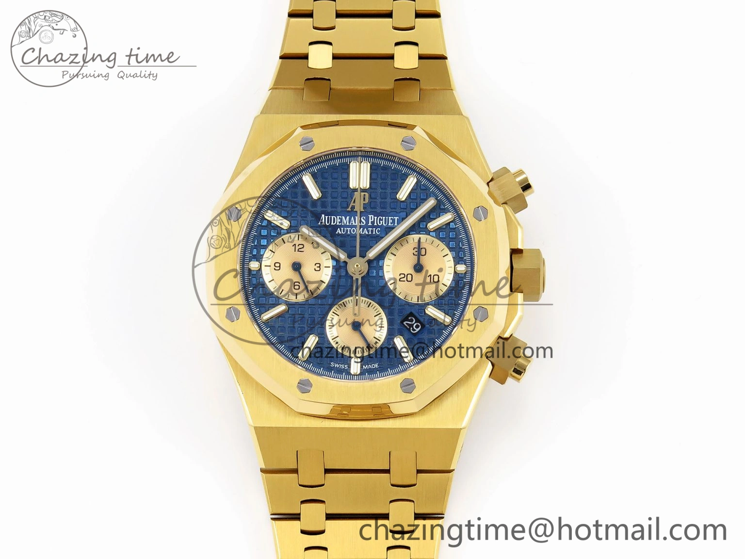 Royal Oak Chrono 26331ST YG IPF 1:1 Best Edition Blue Dial Gold Subdial on YG Bracelet A Breathable 4559