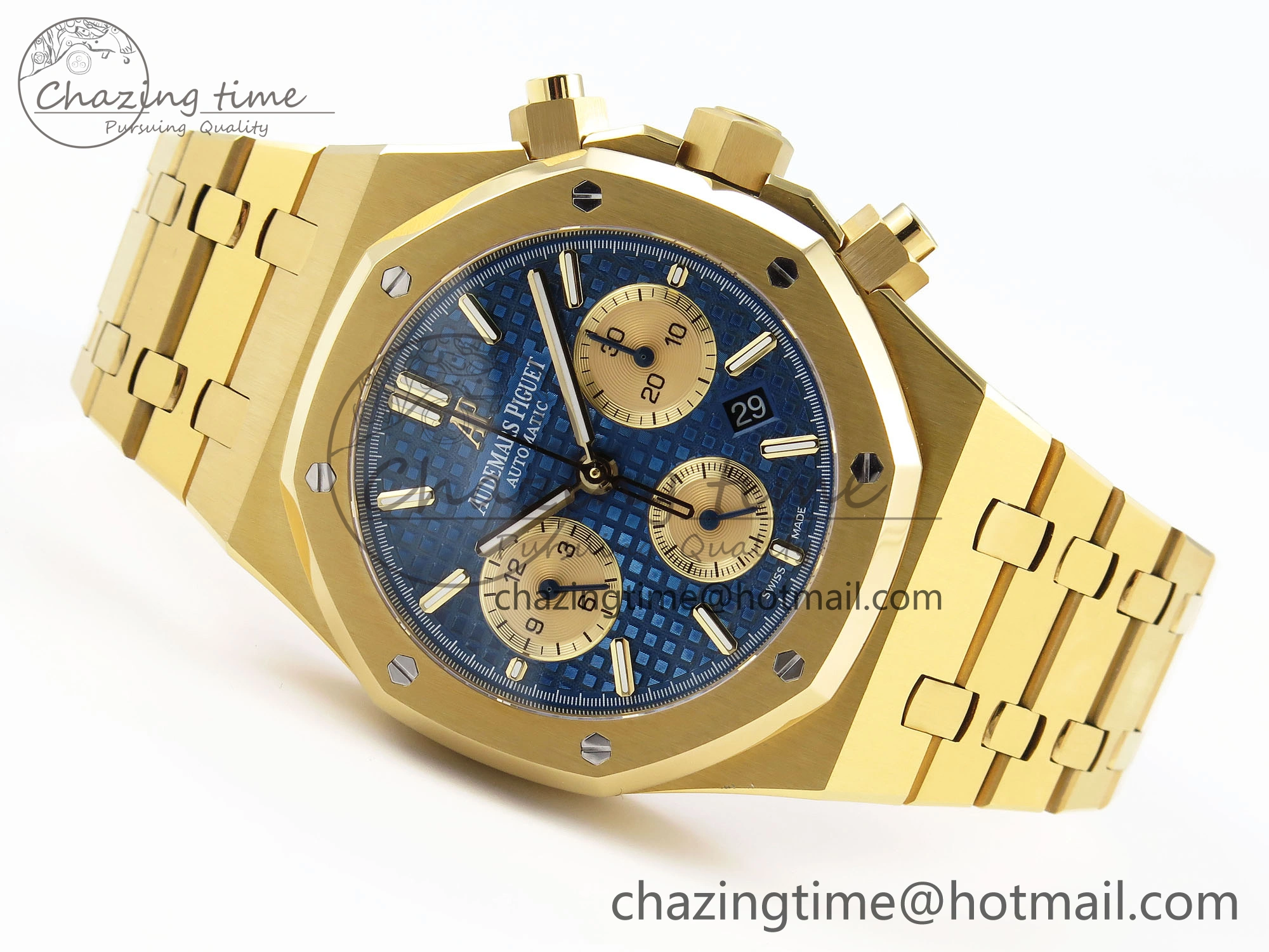 Royal Oak Chrono 26331ST YG IPF 1:1 Best Edition Blue Dial Gold Subdial on YG Bracelet A Breathable 4559