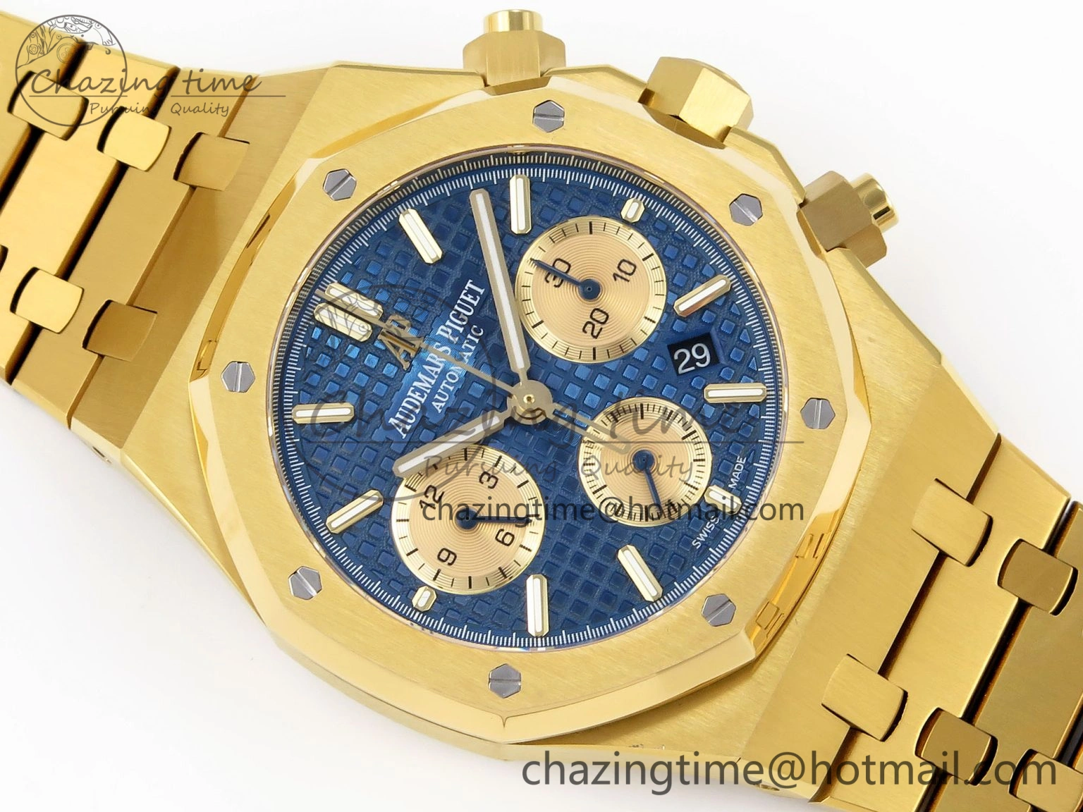 Royal Oak Chrono 26331ST YG IPF 1:1 Best Edition Blue Dial Gold Subdial on YG Bracelet A Breathable 4559