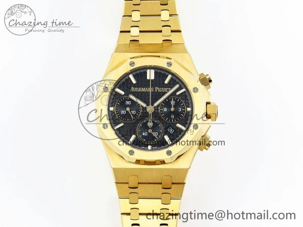 Youthful Royal Oak Chronograph 26240 BF 1:1 Best Edition Black YG Dial on YG Bracelet A 4426