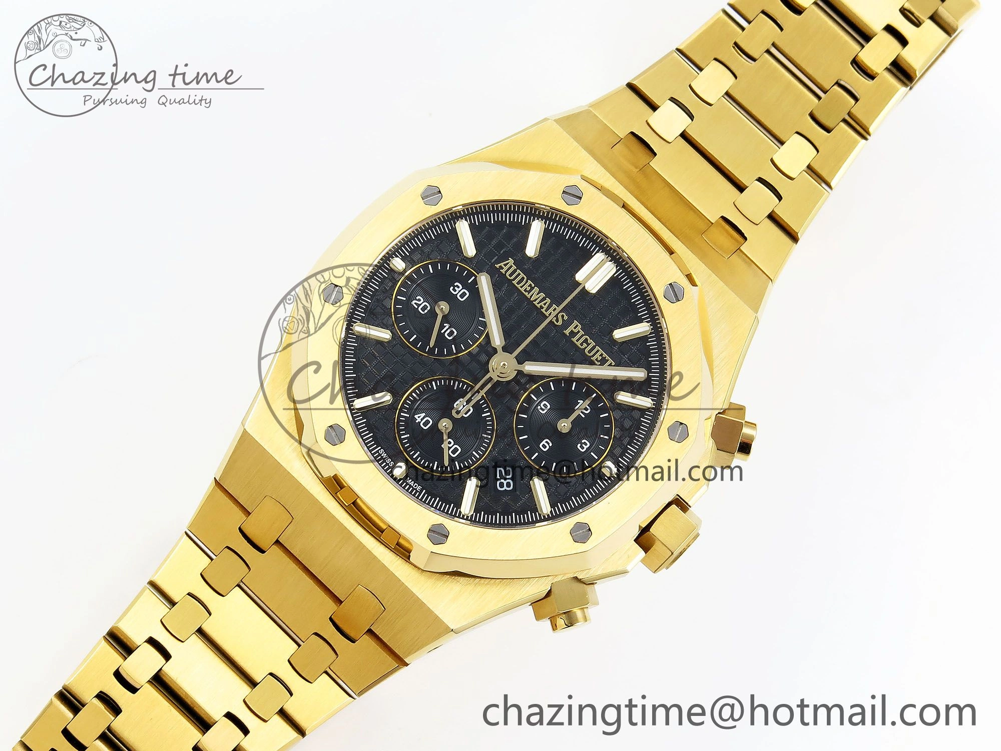 Youthful Royal Oak Chronograph 26240 BF 1:1 Best Edition Black YG Dial on YG Bracelet A 4426