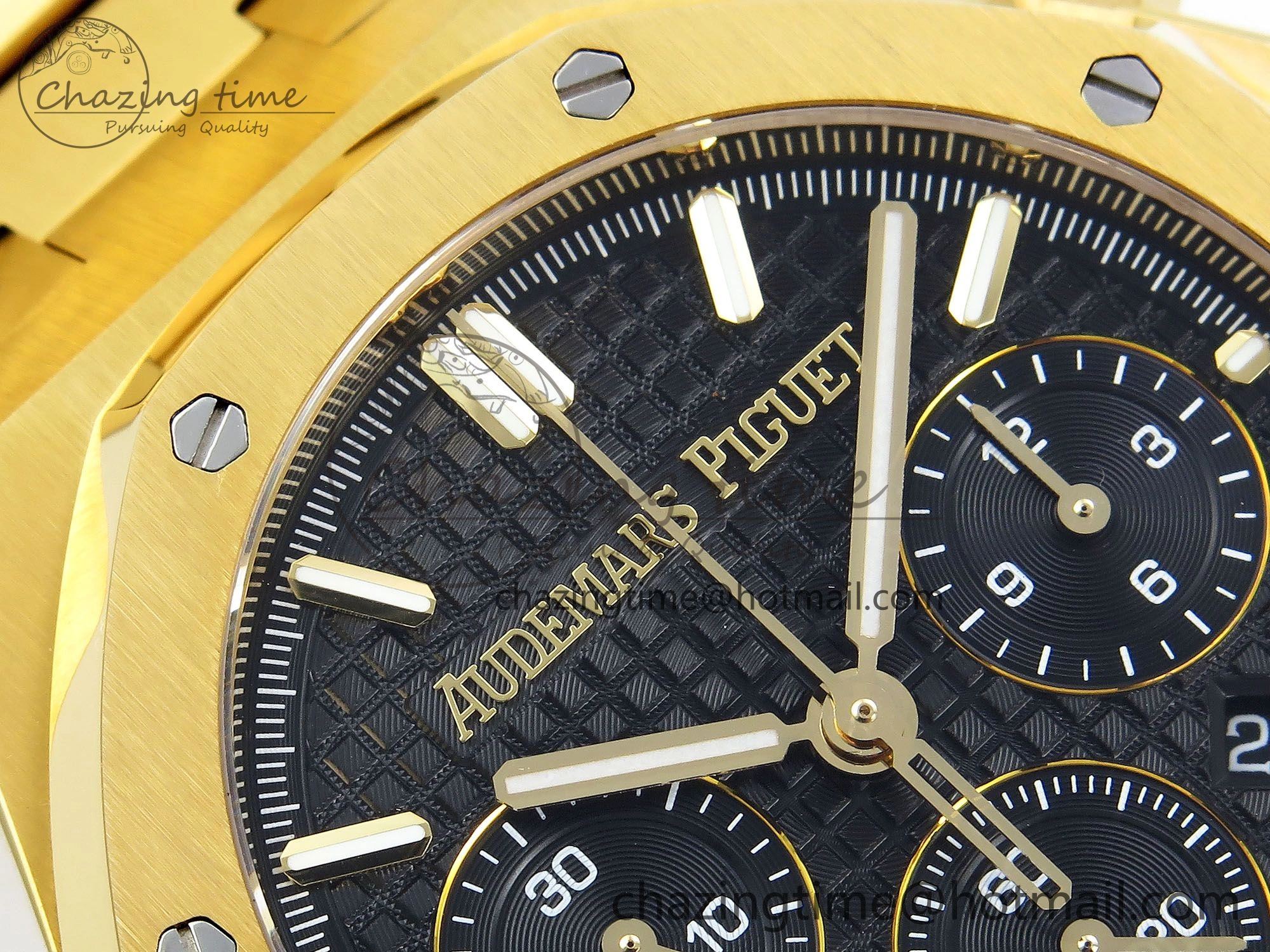 Youthful Royal Oak Chronograph 26240 BF 1:1 Best Edition Black YG Dial on YG Bracelet A 4426