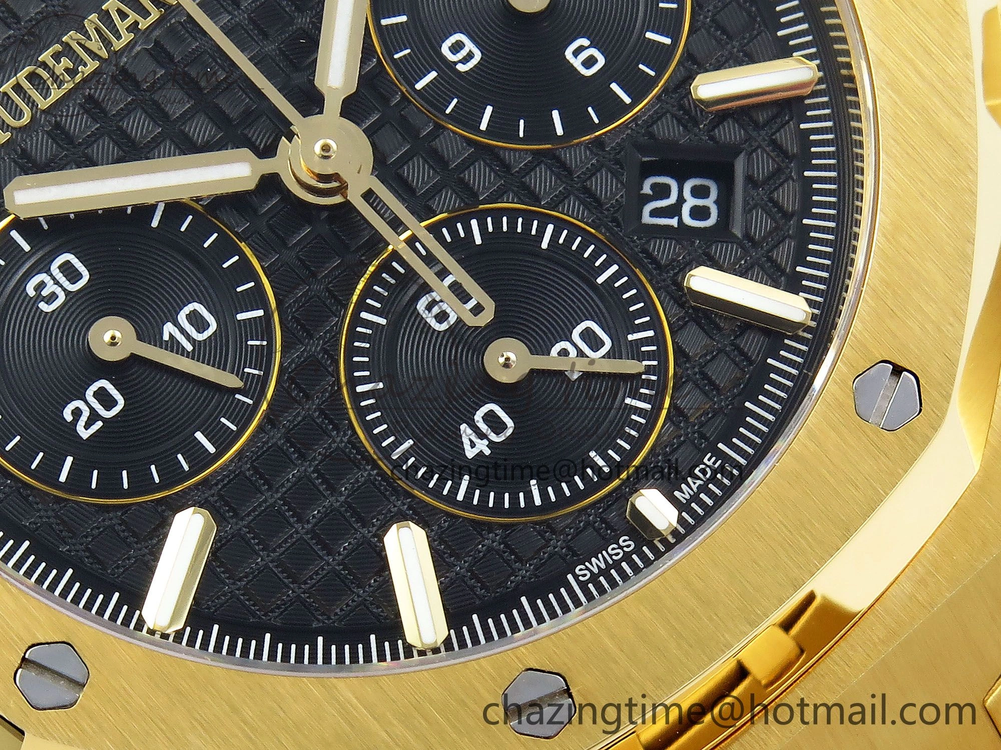 Youthful Royal Oak Chronograph 26240 BF 1:1 Best Edition Black YG Dial on YG Bracelet A 4426