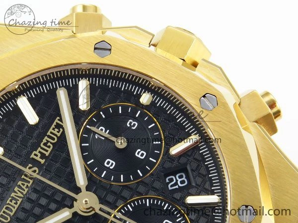 Youthful Royal Oak Chronograph 26240 BF 1:1 Best Edition Black YG Dial on YG Bracelet A 4426