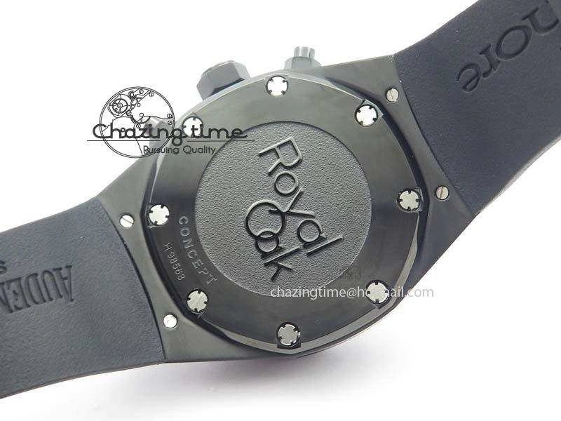 SmoothTexture Royal Oak Concept PVD Black Black Dial On Black Rubber Strap Jap Quartz 5044