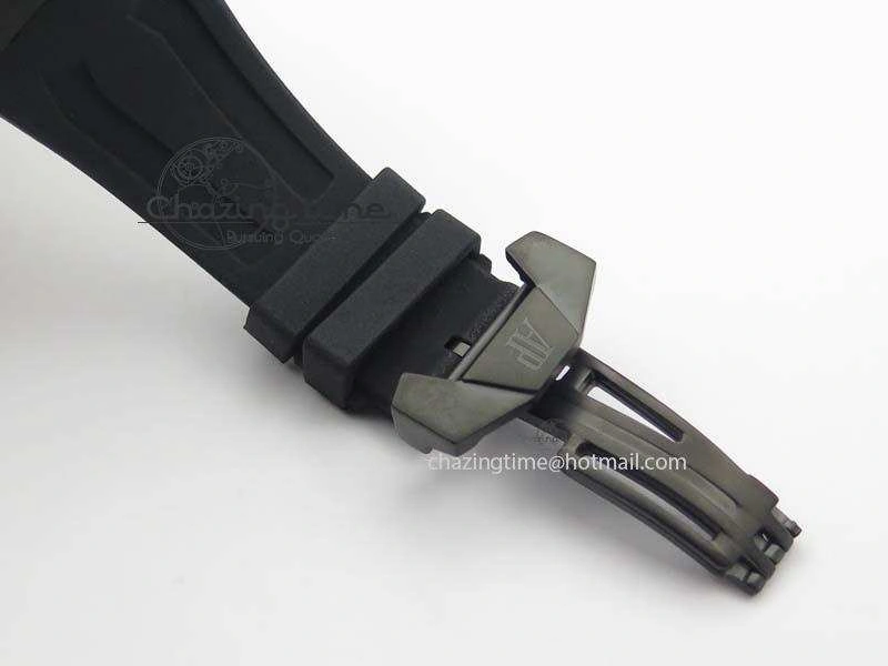 SmoothTexture Royal Oak Concept PVD Black Black Dial On Black Rubber Strap Jap Quartz 5044
