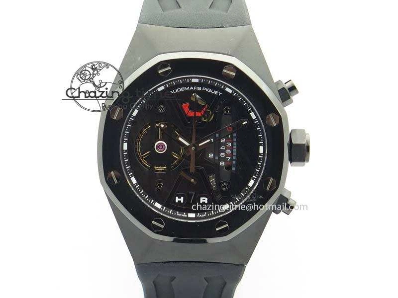 SmoothTexture Royal Oak Concept PVD Black Black Dial On Black Rubber Strap Jap Quartz 5044