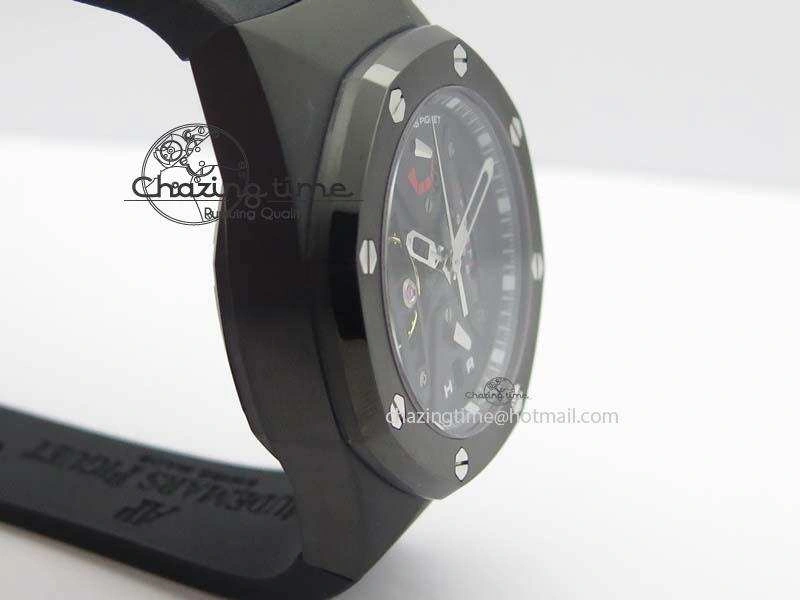 SmoothTexture Royal Oak Concept PVD Black Black Dial On Black Rubber Strap Jap Quartz 5044