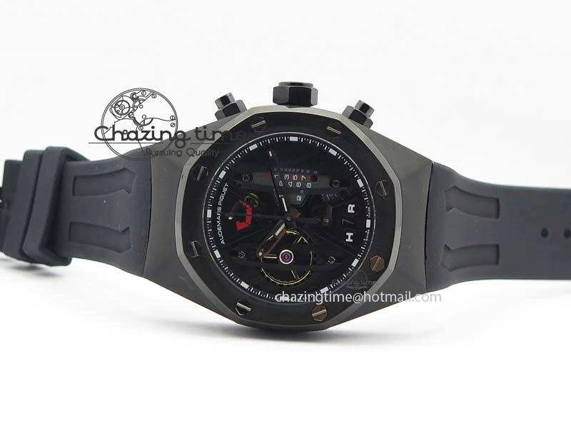 SmoothTexture Royal Oak Concept PVD Black Black Dial On Black Rubber Strap Jap Quartz 5044