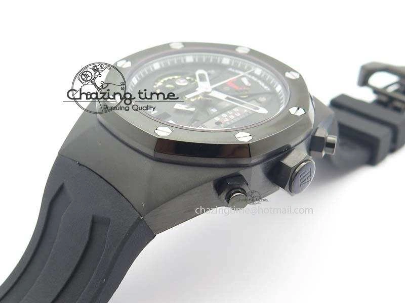 SmoothTexture Royal Oak Concept PVD Black Black Dial On Black Rubber Strap Jap Quartz 5044