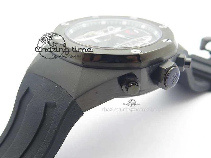 SmartChoice Royal Oak Concept PVD Black Silver Dial On Black Rubber Strap Jap Quartz 5045
