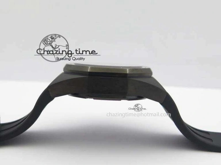 SmartChoice Royal Oak Concept PVD Black Silver Dial On Black Rubber Strap Jap Quartz 5045