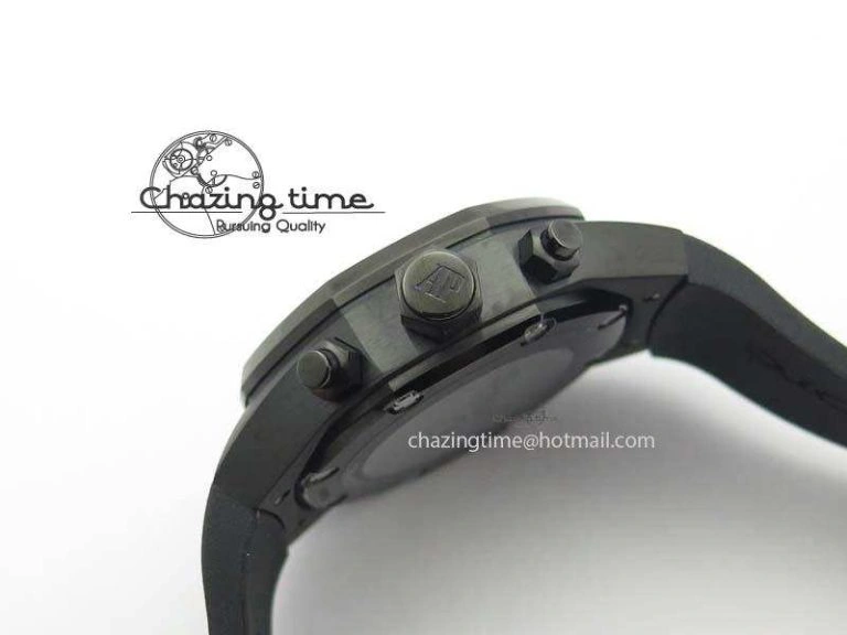 SmartChoice Royal Oak Concept PVD Black Silver Dial On Black Rubber Strap Jap Quartz 5045