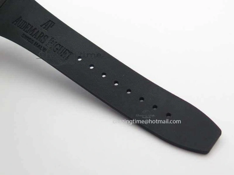 SmartChoice Royal Oak Concept PVD Black Silver Dial On Black Rubber Strap Jap Quartz 5045