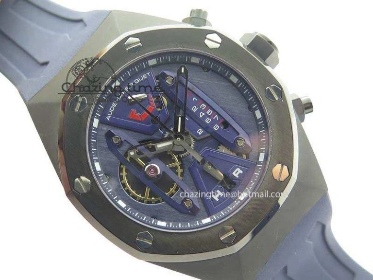 DailyWear Royal Oak Concept PVD Blue Blue Dial On Blue Rubber Strap Jap Quartz 5043