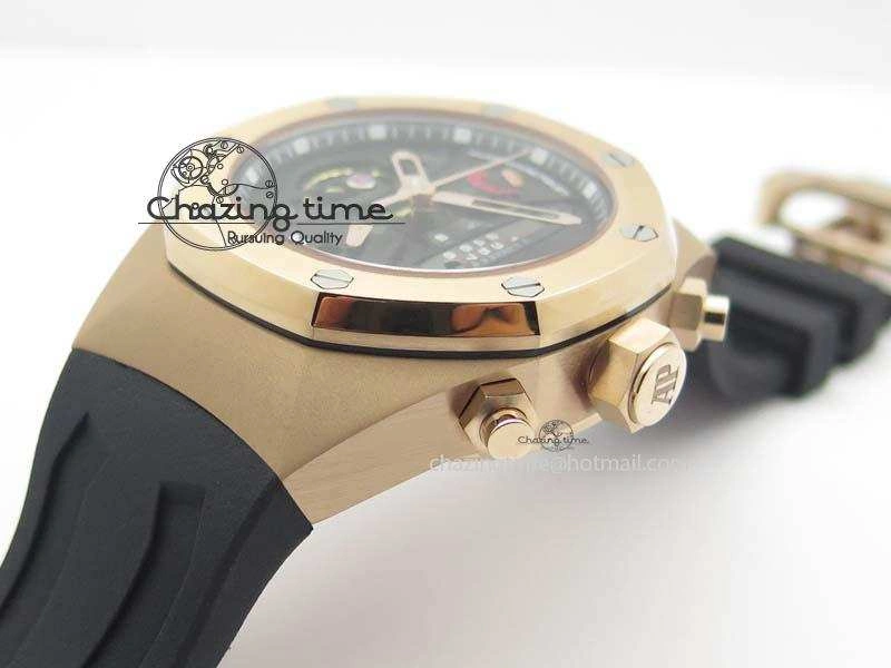 Trendsetting Royal Oak Concept RG Black Black Dial On Black Rubber Strap Jap Quartz 5048