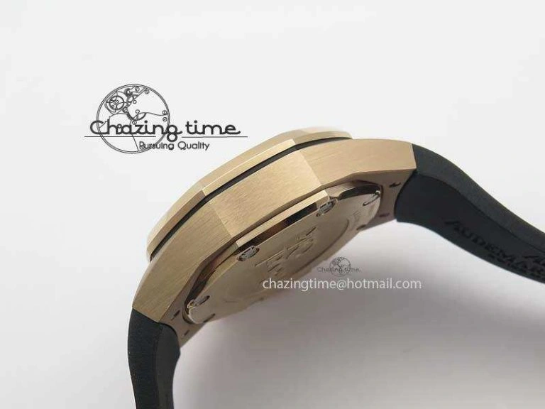 Trendsetting Royal Oak Concept RG Black Black Dial On Black Rubber Strap Jap Quartz 5048