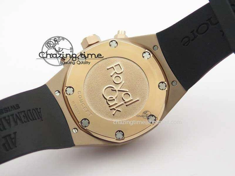 Trendsetting Royal Oak Concept RG Black Black Dial On Black Rubber Strap Jap Quartz 5048