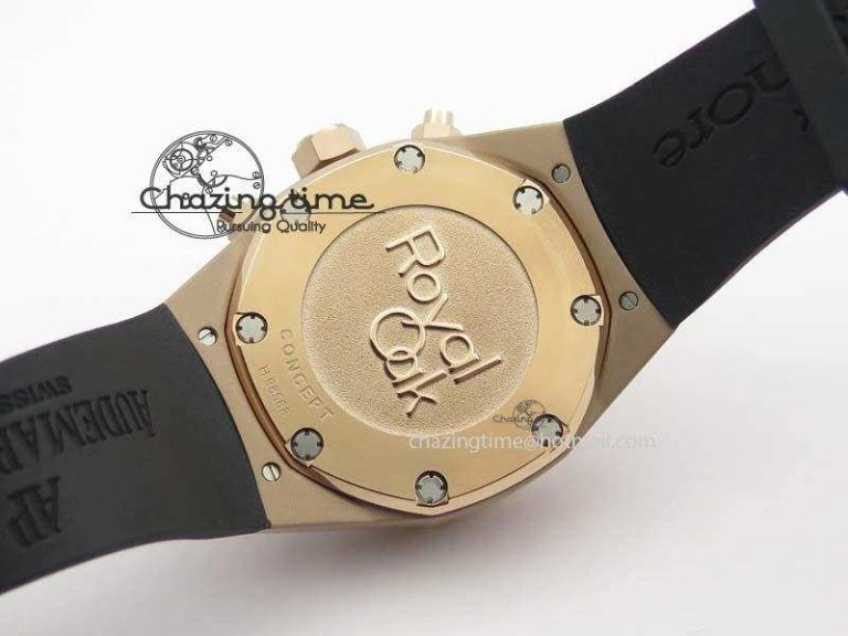 Royal Oak Concept RG Black Silver Dial On Black Rubber Strap Jap Quartz UrbanStyle 5046